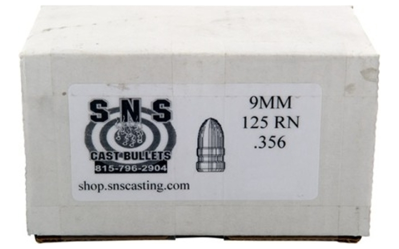 Sns Cast Bullets 9mm (.356'') 125gr rn lead bullets 500/box